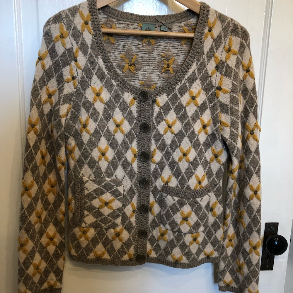 ANTHROPOLOGIE Button Wool Cardigan Sweater